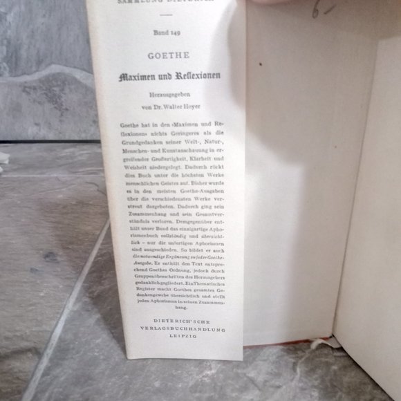 Vintage Maximen und Reflexion Goethe Book (Maximand Reflections) 1953 - Picture 4 of 6